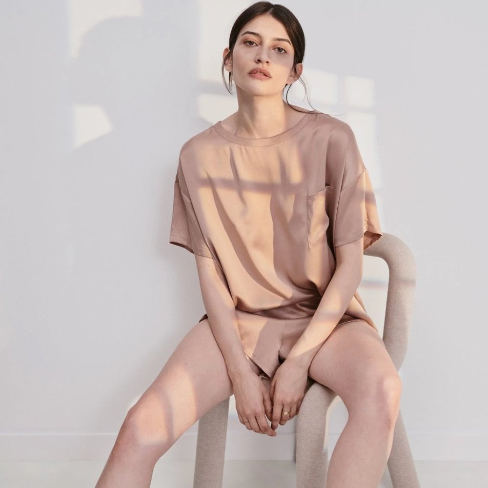 Lunya Washable Silk Tee Set